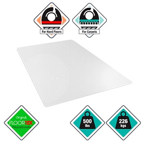 MegaMat Heavy Duty Polycarbonate Chair Mat for Hard Floors and All Pile Carpets